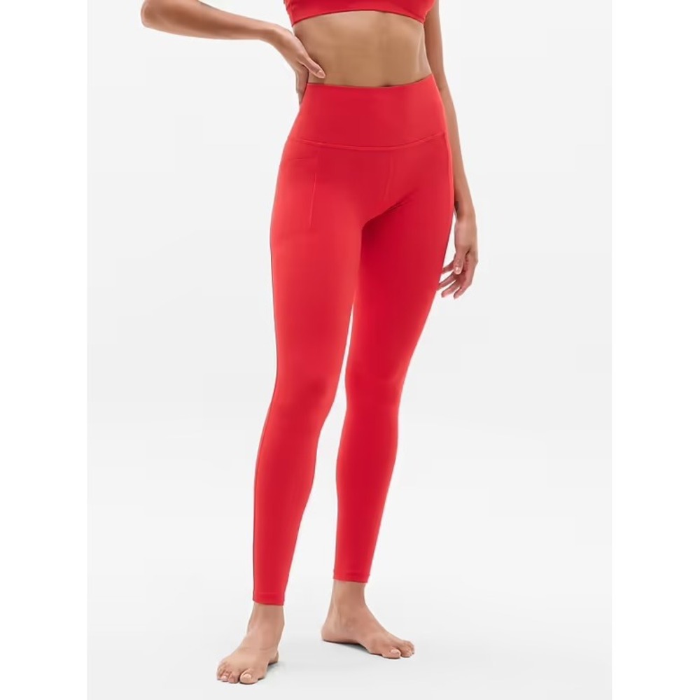 Athleta Salutation Stash Tight Red High Rise Leggings XL NWT